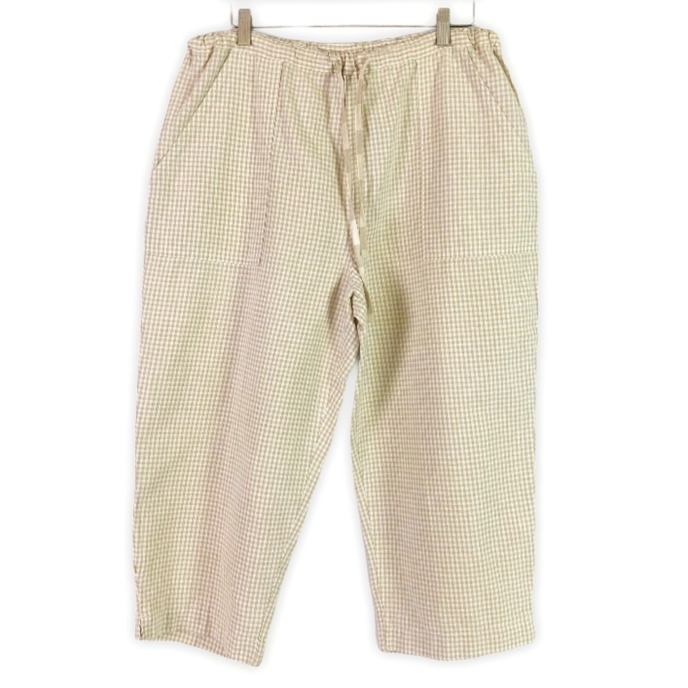 *Last chance!* Vintage Linen Blend Gingham Pants
